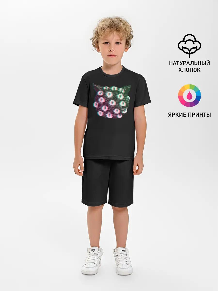 Детская пижама с шортами / Космический Кот Монстр