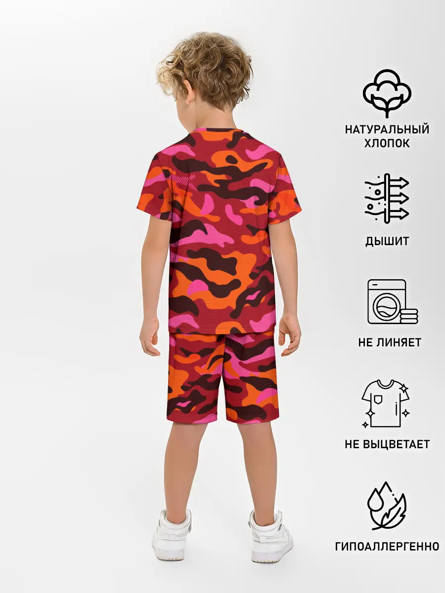 Детская пижама с шортами / CAMOUFLAGE RED