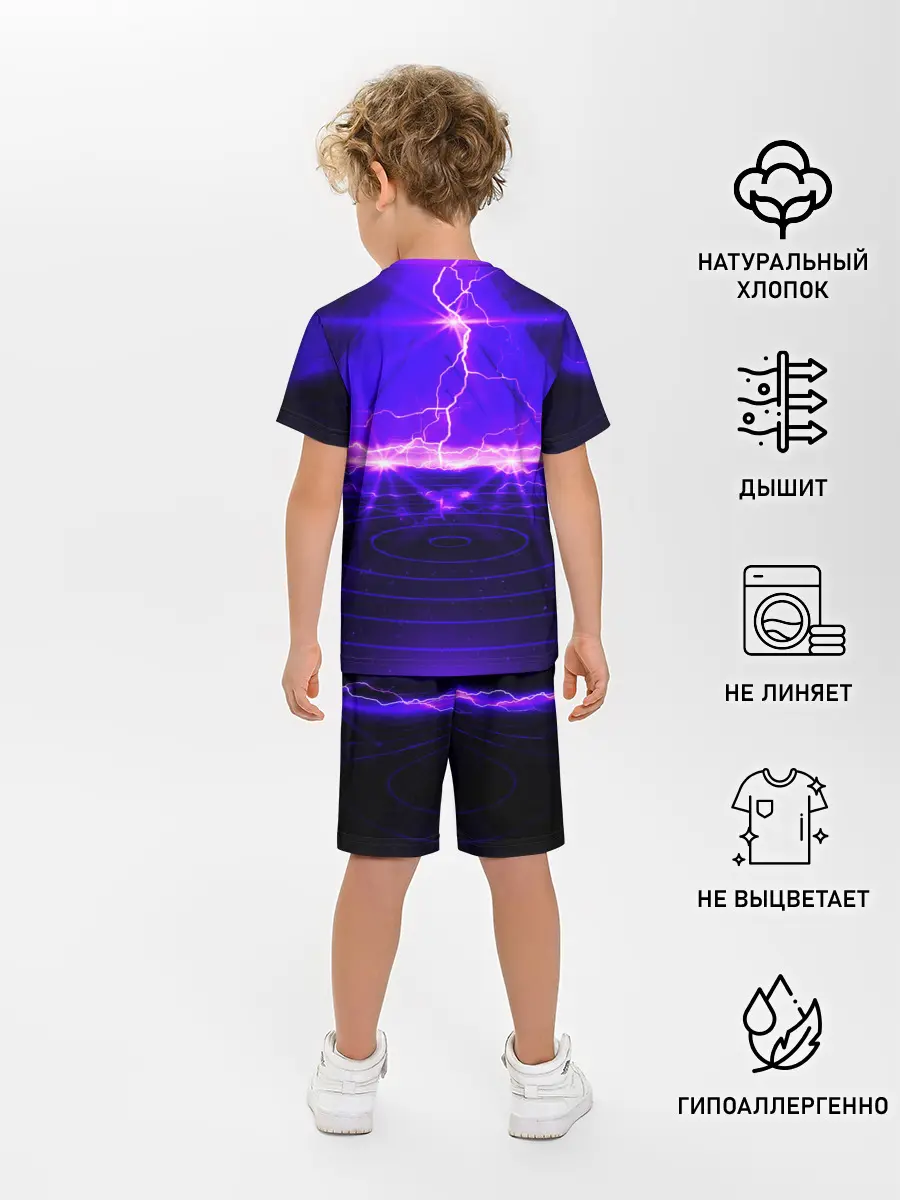 Детская пижама с шортами / НЕОНОВЫЕ МОЛНИИ