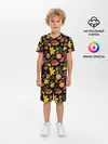 Детская пижама с шортами / Уют, ежи, листья и банка варенья