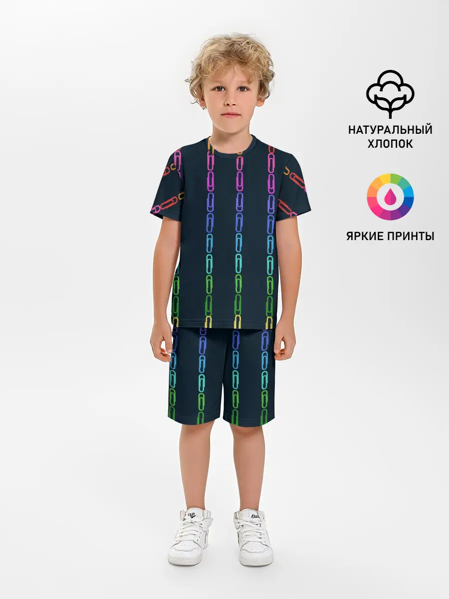 Детская пижама с шортами / скрепки