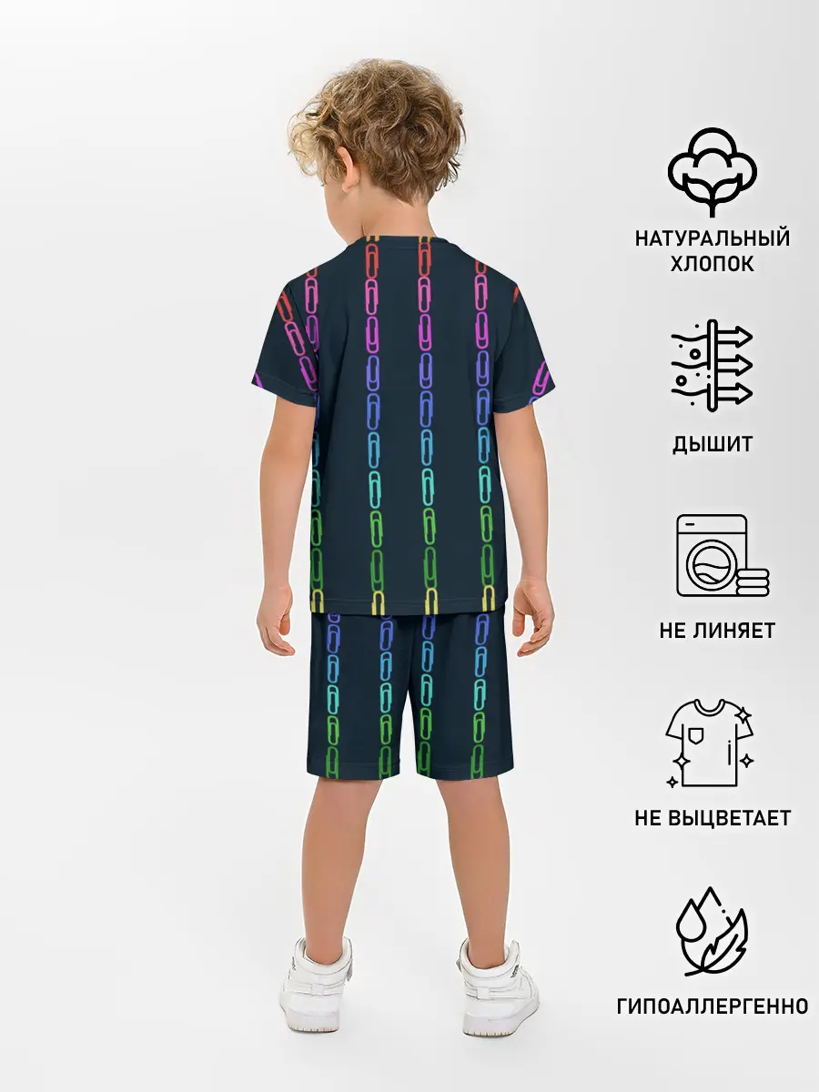 Детская пижама с шортами / скрепки