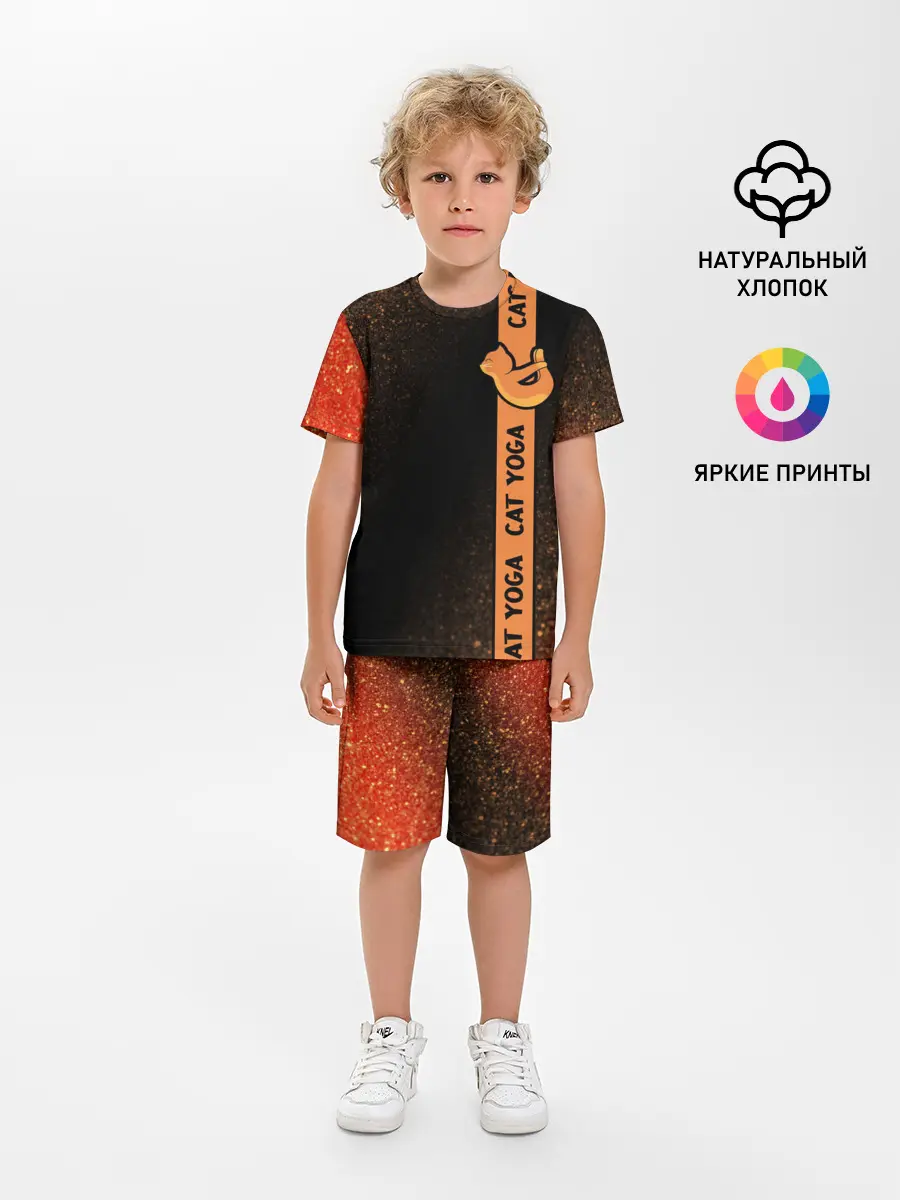 Детская пижама с шортами / Йога Кошка - Шум