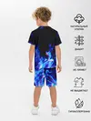 Детская пижама с шортами / СИНИЙ ОГОНЬ ГЛИТЧ | BLUE FIRE GLITCH