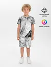 Детская пижама с шортами / Серые штрихи