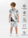 Детская пижама с шортами / Серые штрихи