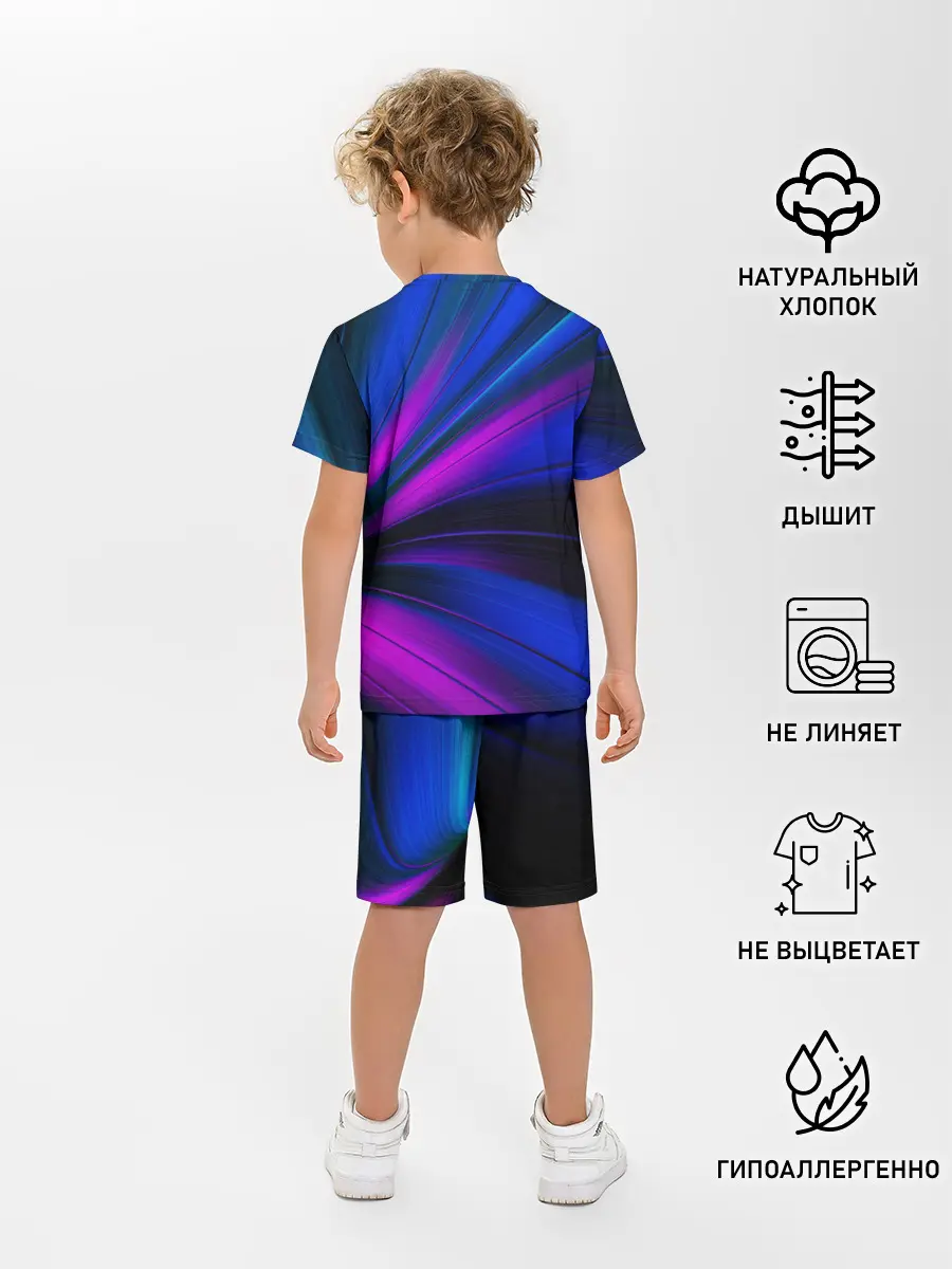 Детская пижама с шортами / НЕОНОВЫЕ ВОЛНЫ | NEON STRIPES