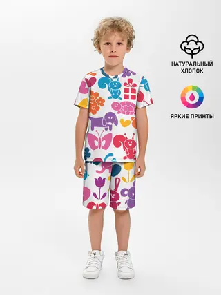 Детская пижама с шортами / Звери, детская