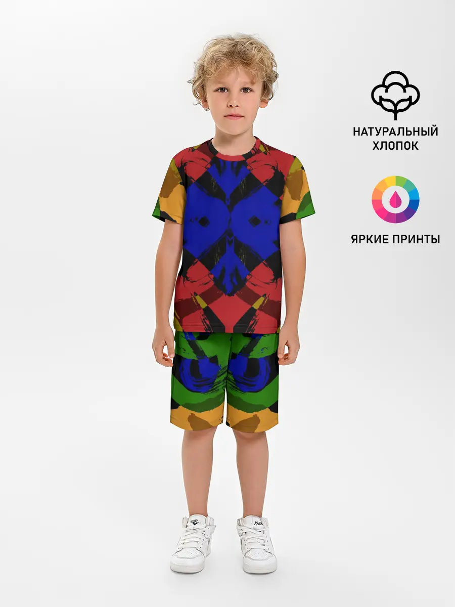 Детская пижама с шортами / Абстракция