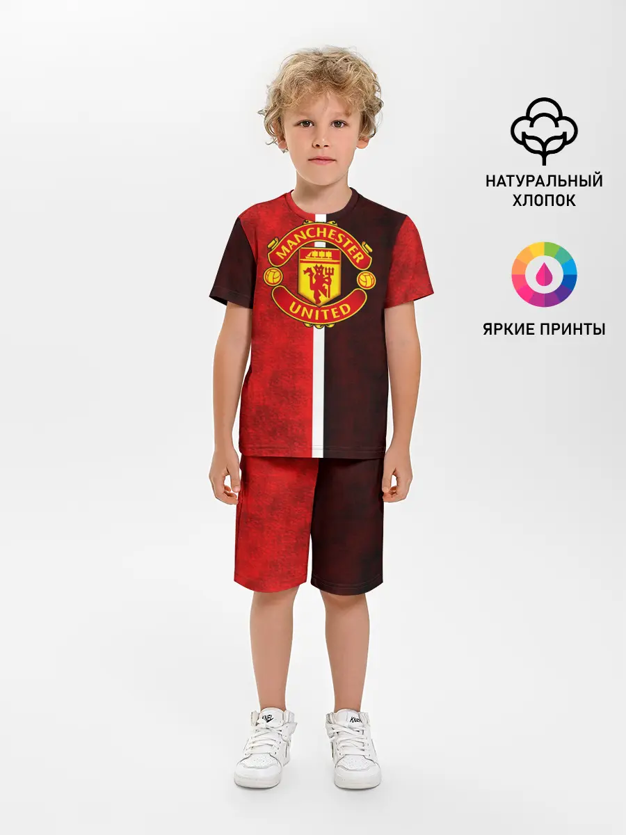 Детская пижама с шортами / Манчестер Юнайтед 3D