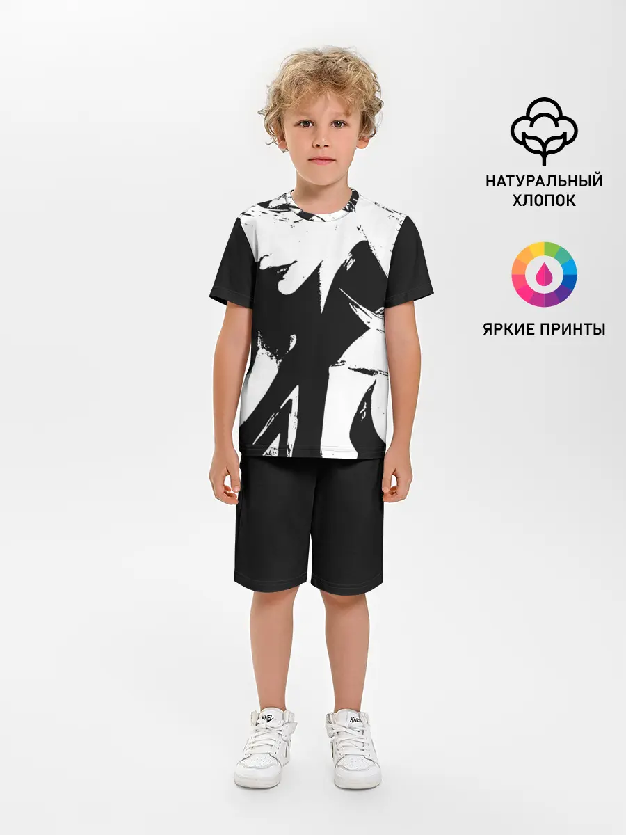 Детская пижама с шортами / Темная космическая Люкс