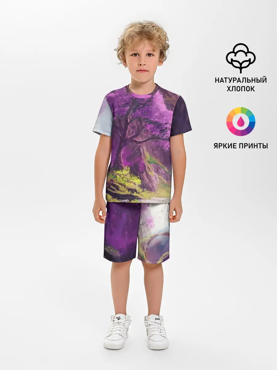 Детская пижама с шортами / ДЕРЕВО САКУРЫ