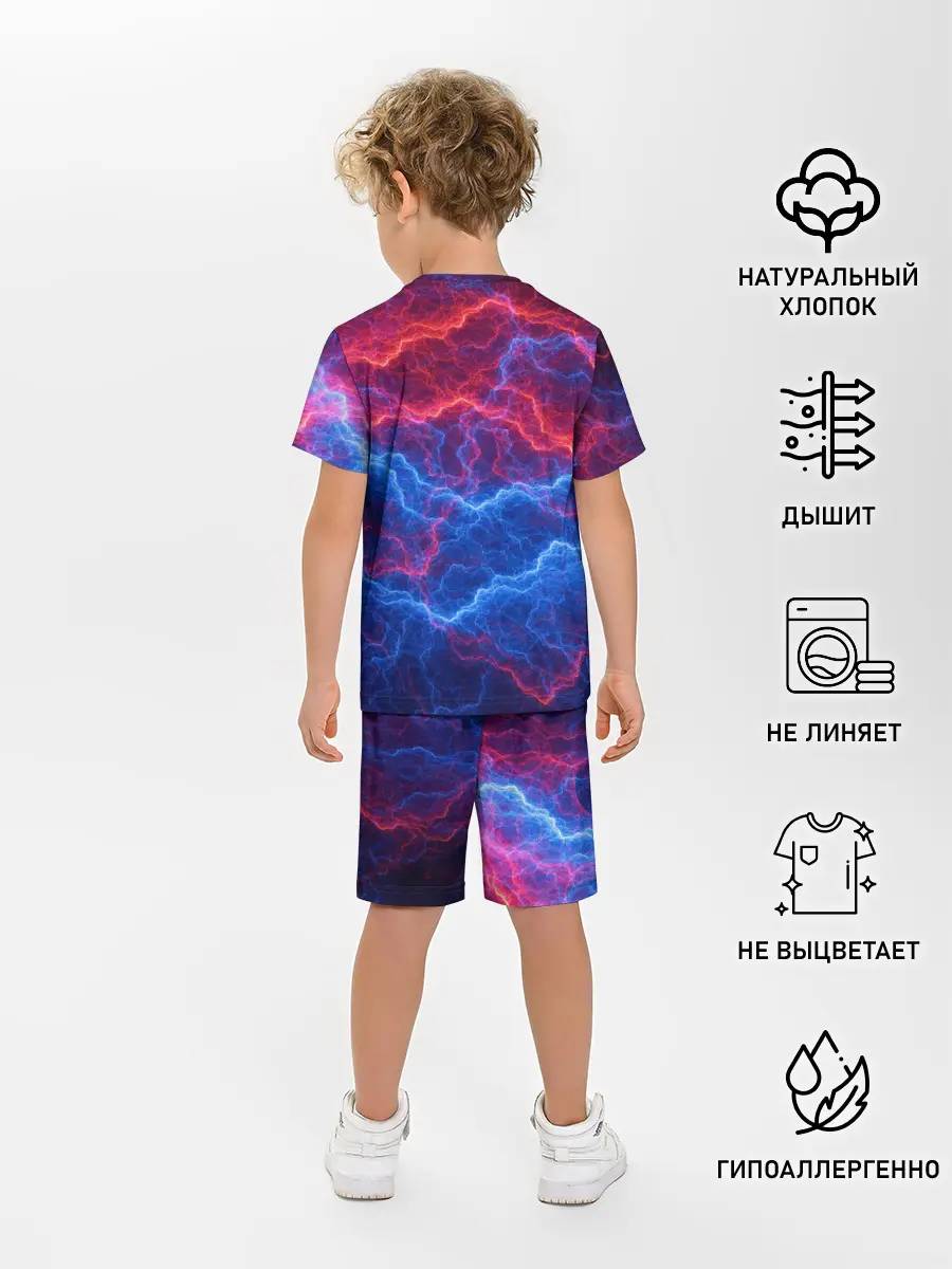Детская пижама с шортами / Молнии: Огонь и лед