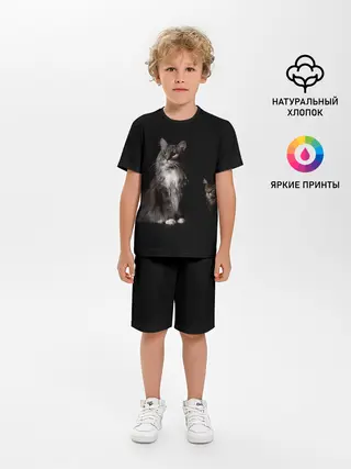 Детская пижама с шортами / Котики