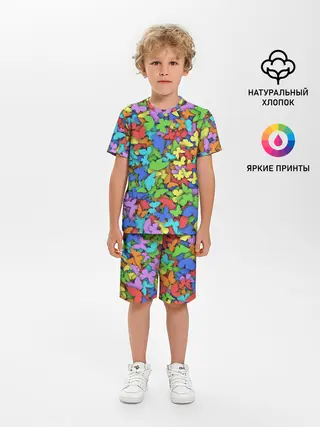 Детская пижама с шортами / Разноцветные бабочки