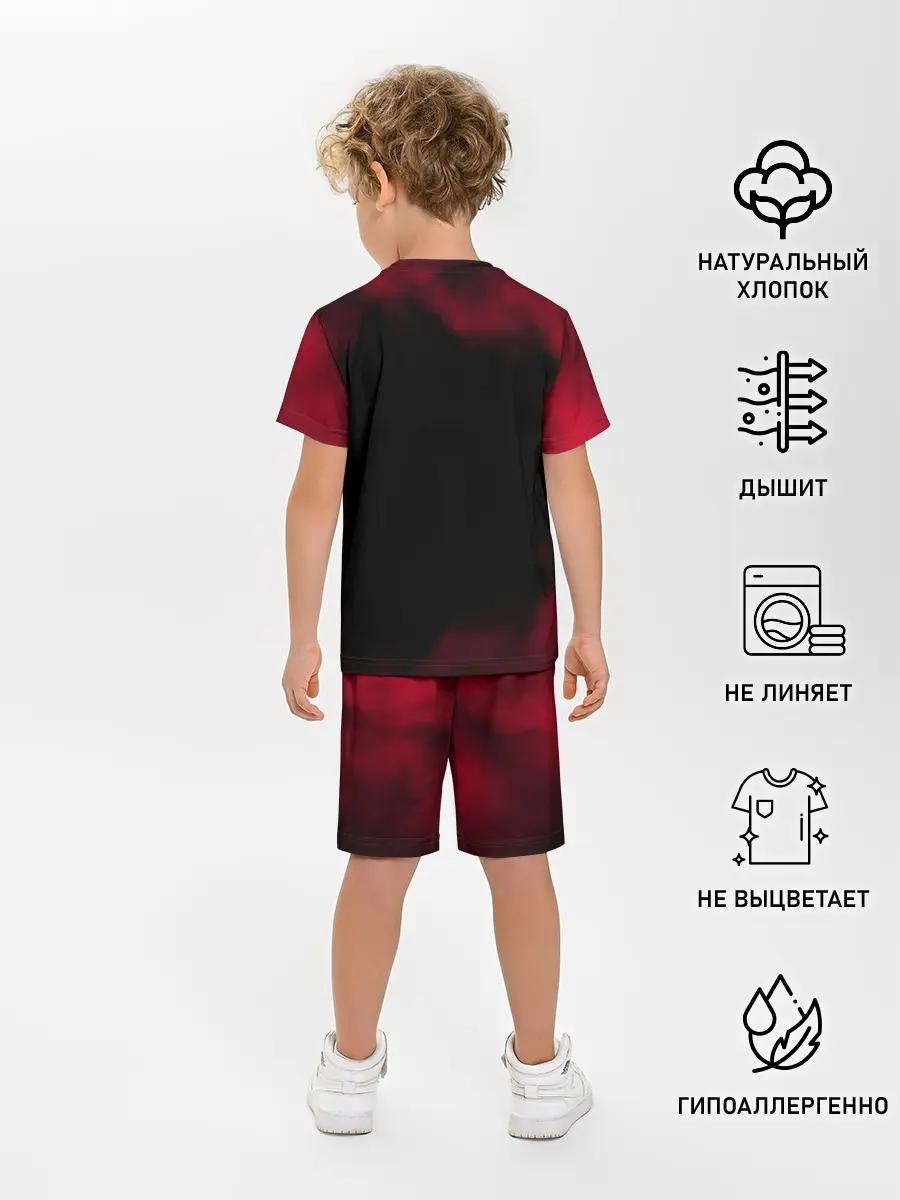 Детская пижама с шортами / Черные быки демонические глаза