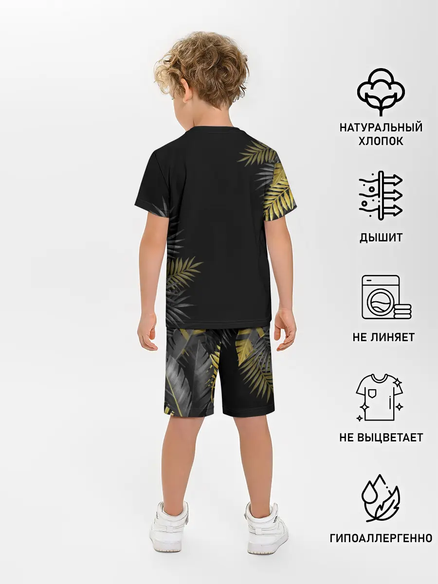 Детская пижама с шортами / ЗОЛОТЫЕ БАБОЧКИ И ПАПОРОТНИК