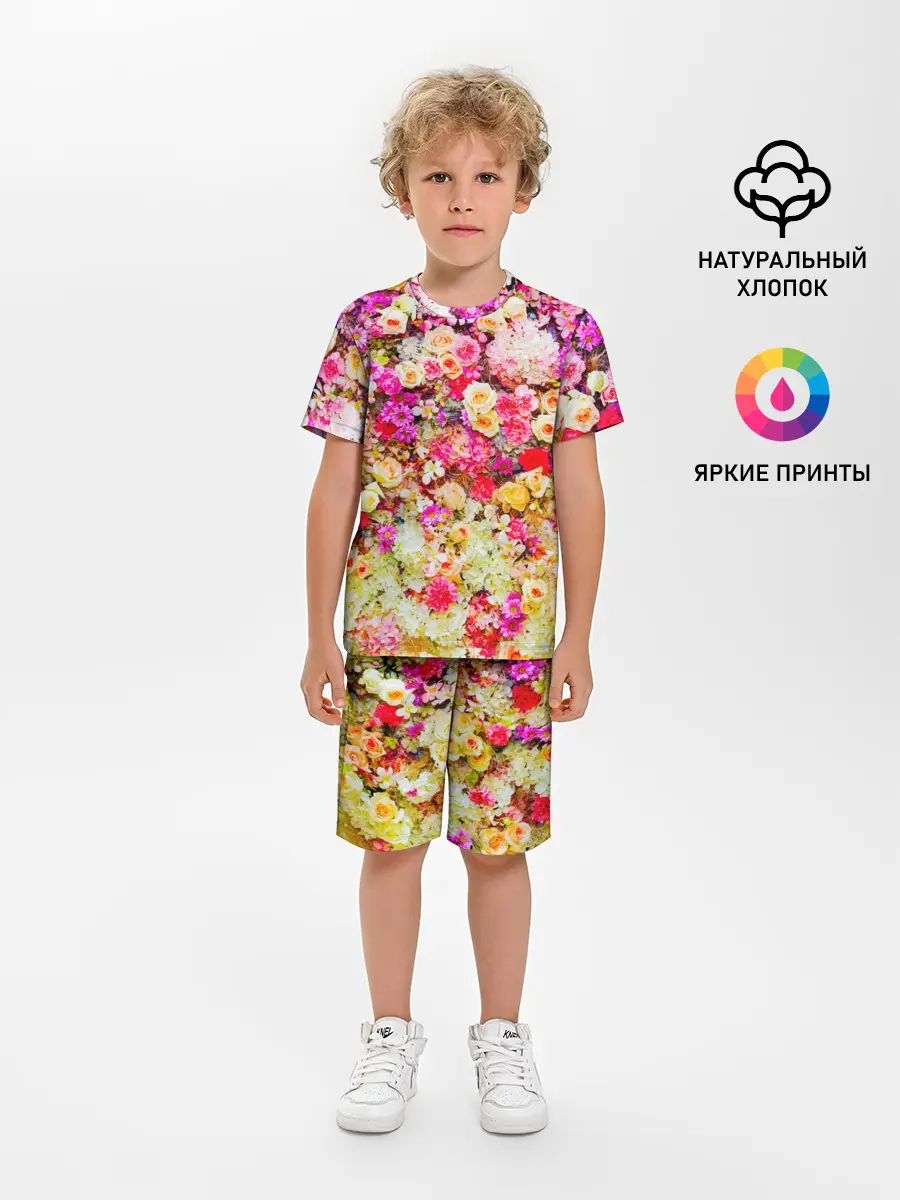 Детская пижама с шортами / Цветы