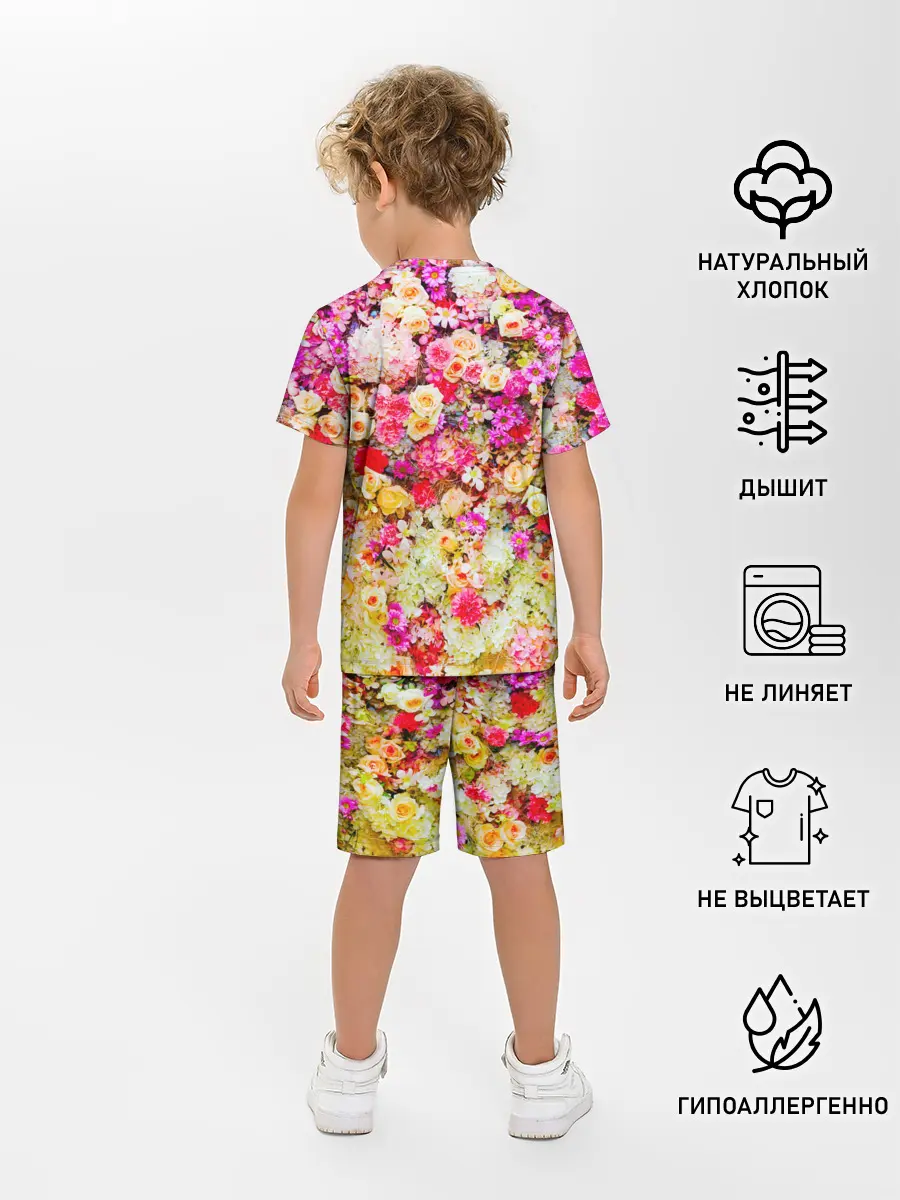 Детская пижама с шортами / Цветы
