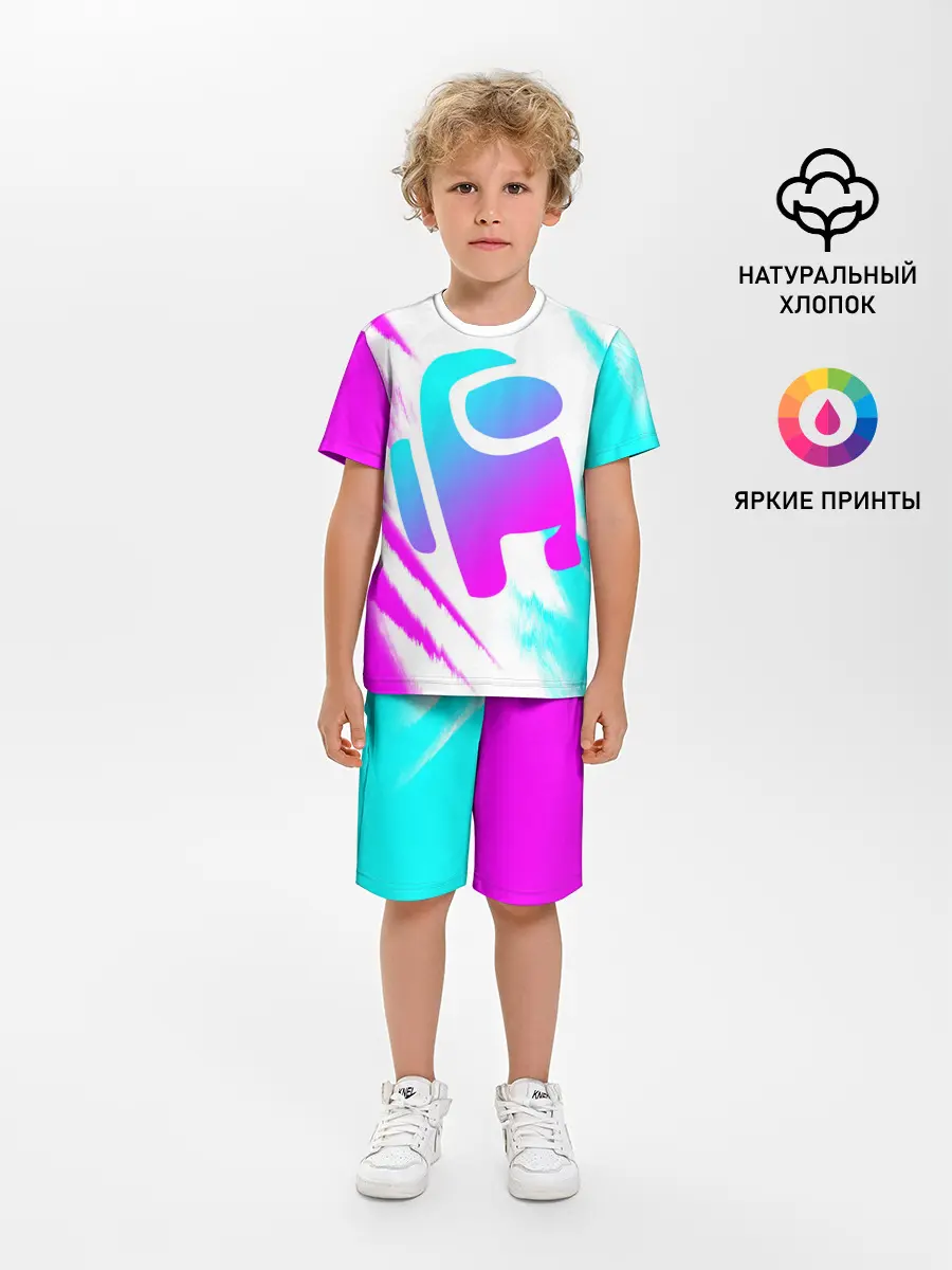 Детская пижама с шортами / AMONG US - NEON