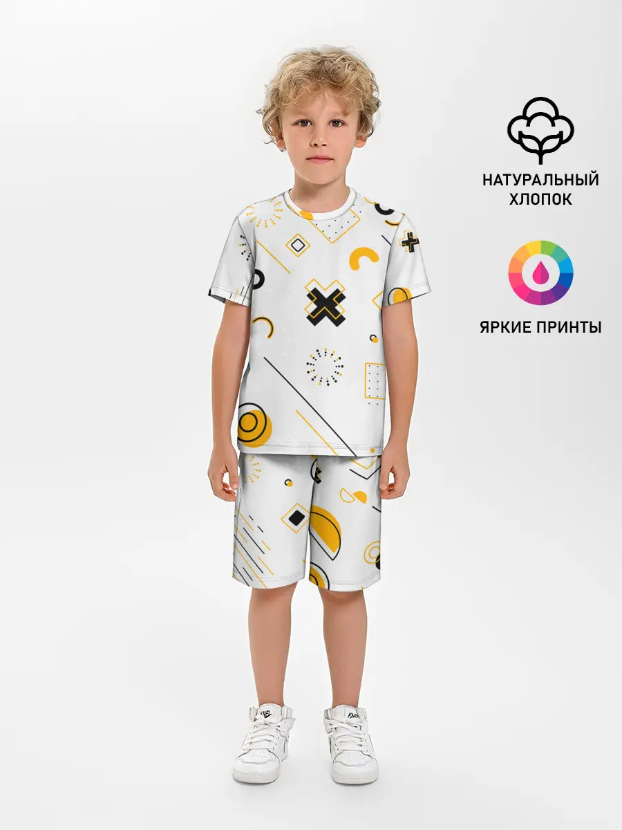 Детская пижама с шортами / Геометрический узор