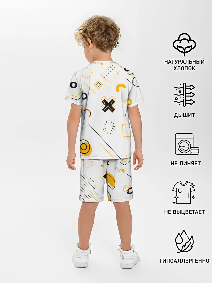 Детская пижама с шортами / Геометрический узор