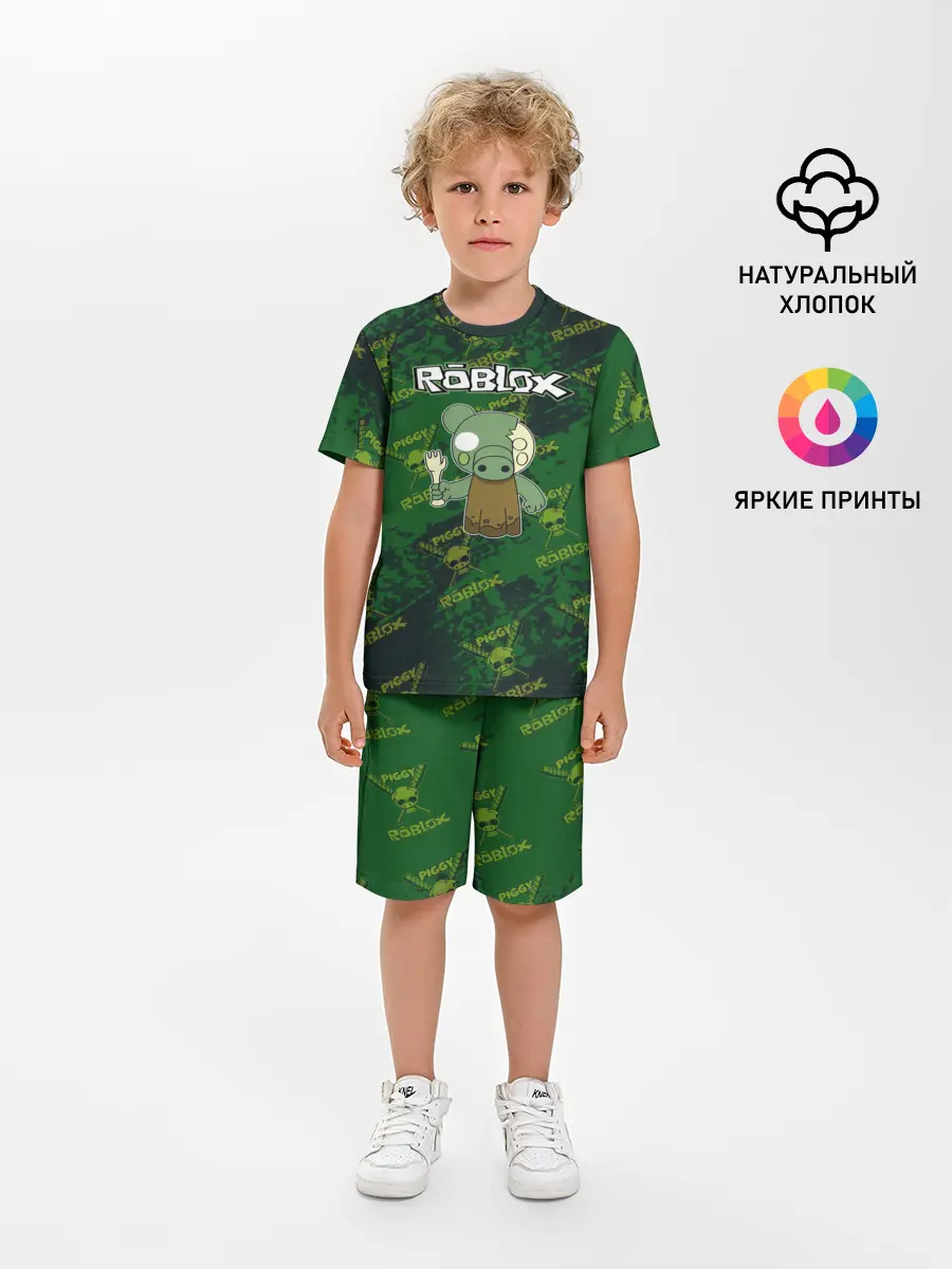 Детская пижама с шортами / Свинка Пигги из Roblox