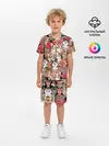 Детская пижама с шортами / Корги & Цветы