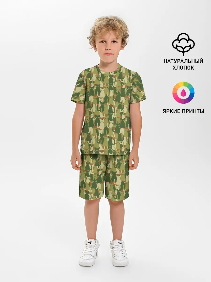 Детская пижама с шортами / Кошки