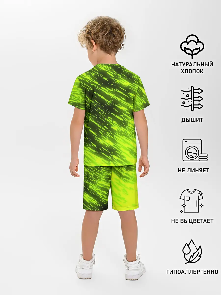 Детская пижама с шортами / ЗЕЛЕНЫЙ ОГОНЬ