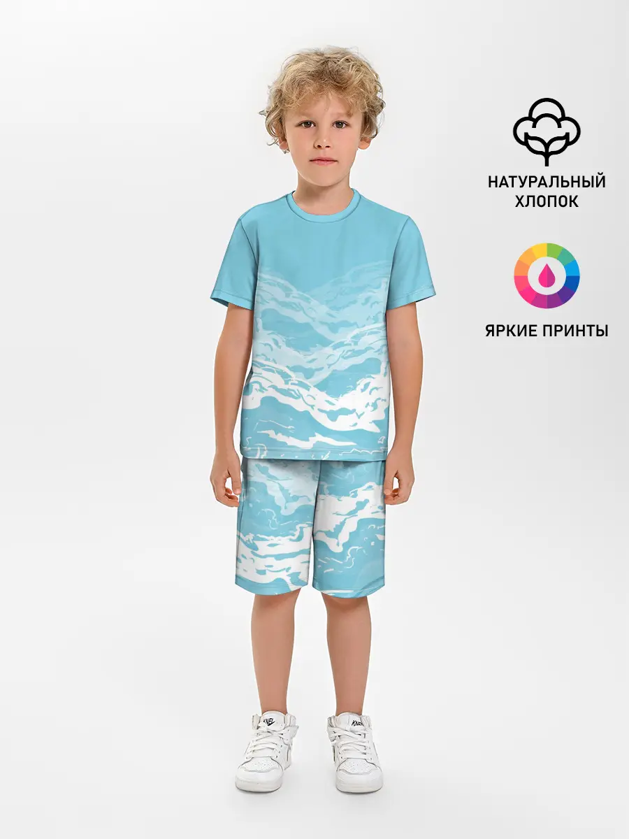 Детская пижама с шортами / Волны