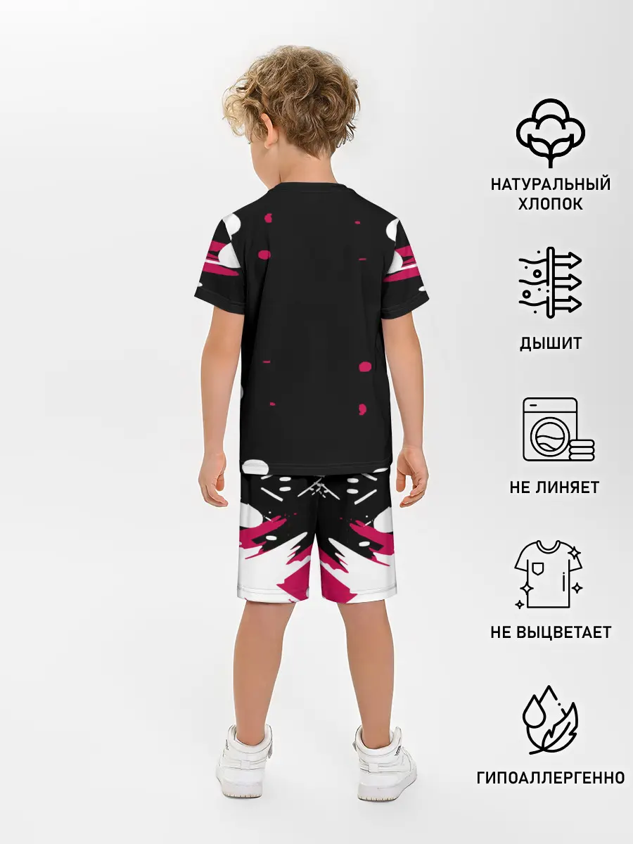 Детская пижама с шортами / Игра в кальмара x Кот,