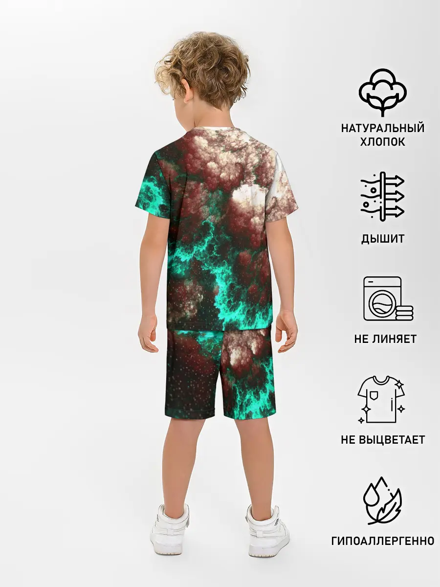 Детская пижама с шортами / НЕОНОВЫЙ КОСМОС