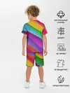 Детская пижама с шортами / Яркая мозаика радуга диагональ