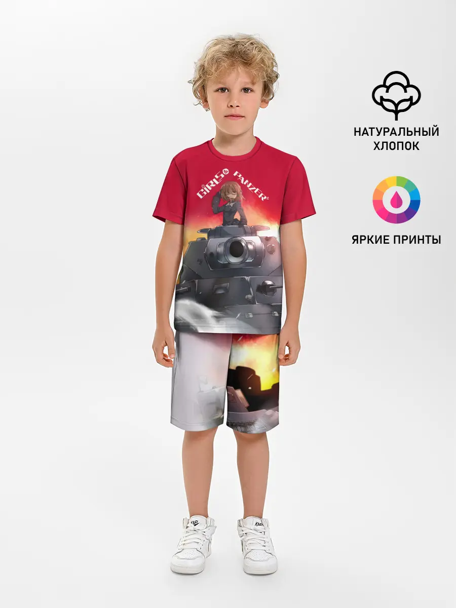 Детская пижама с шортами / Girls und Panzer | Девушки и танки