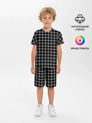 Детская пижама с шортами / Неуловимые серый точки