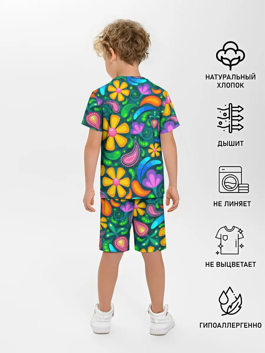 Детская пижама с шортами / ЯРКИЕ ЦВЕТЫ