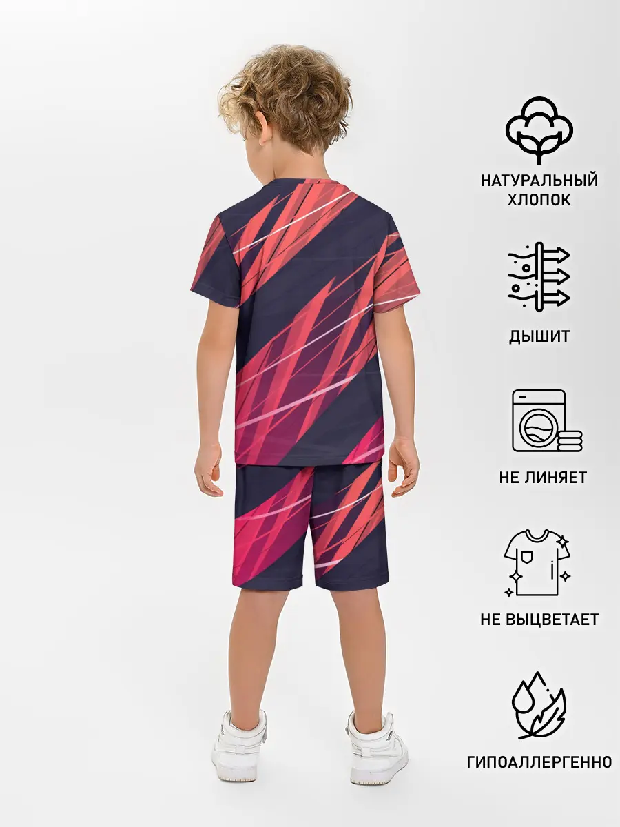 Детская пижама с шортами / Абстракция ,,Холодный Огонь