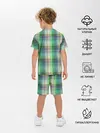 Детская пижама с шортами / Зеленый клетчатый узор