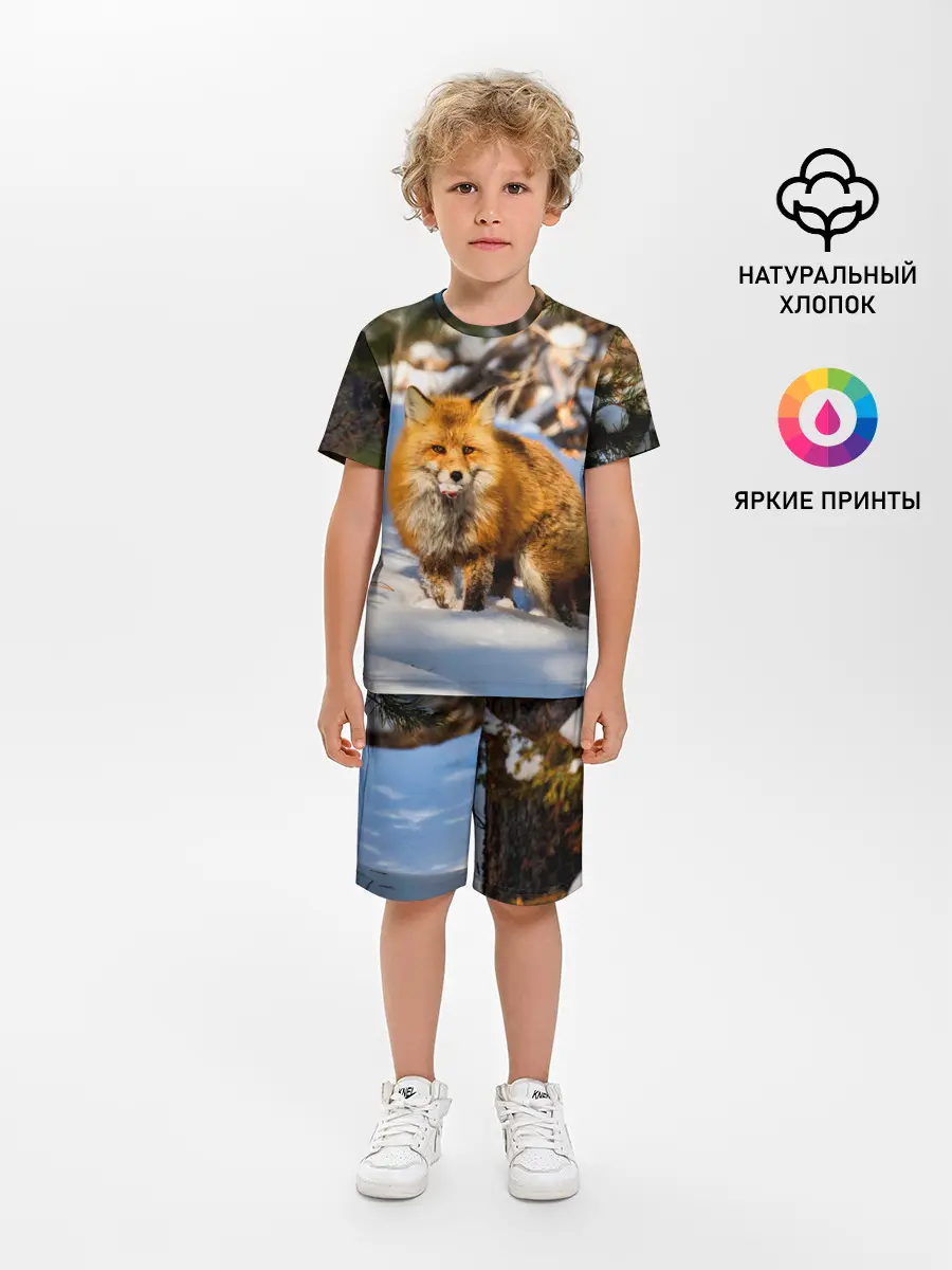 Детская пижама с шортами / Лиса в лесу