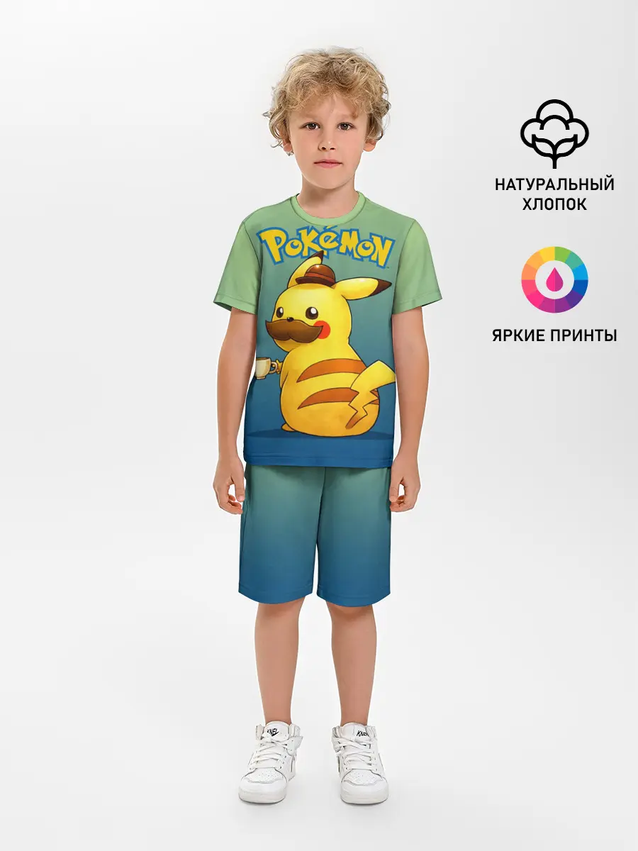 Детская пижама с шортами / Детектив Пикачу покемон