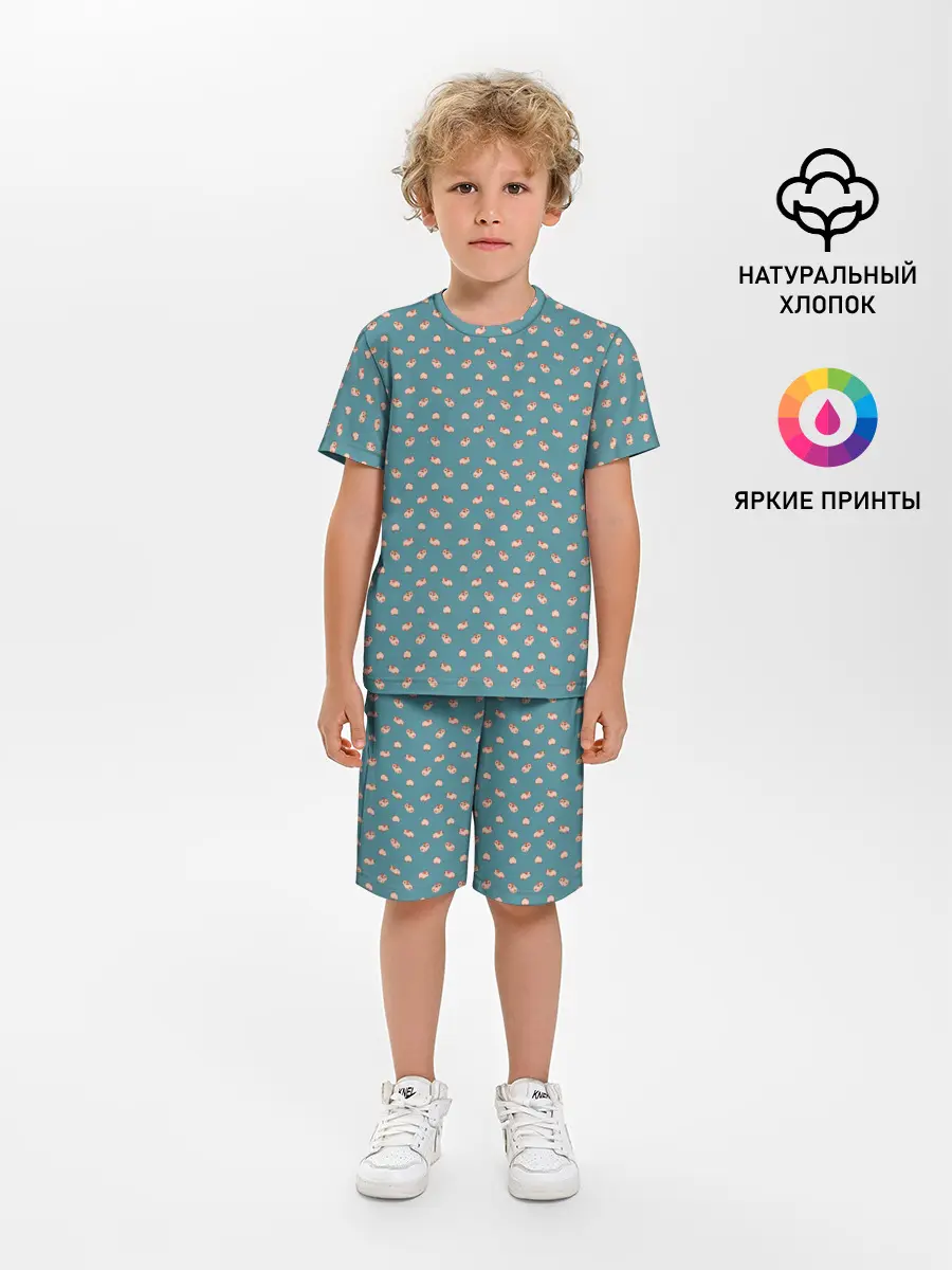 Детская пижама с шортами / Паттерн хомячков