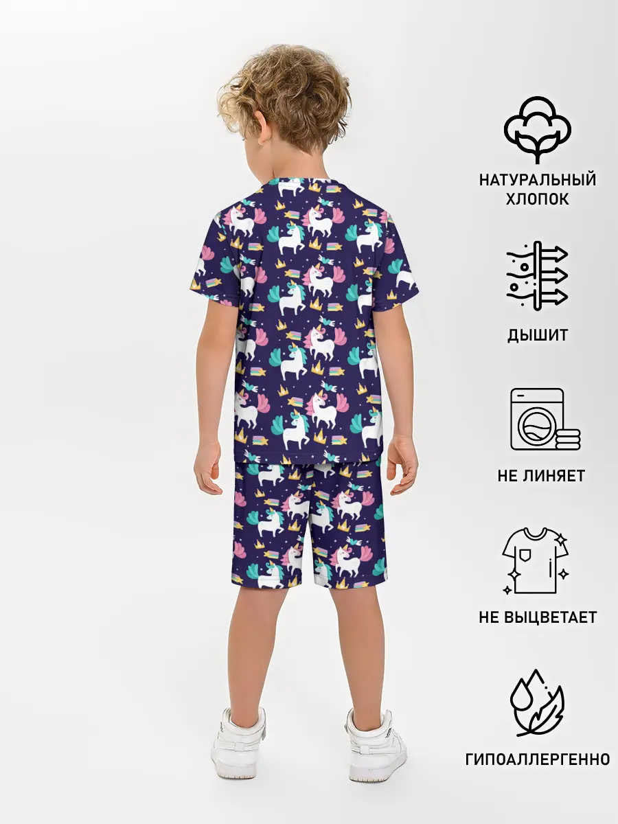 Детская пижама с шортами / Unicorn pattern