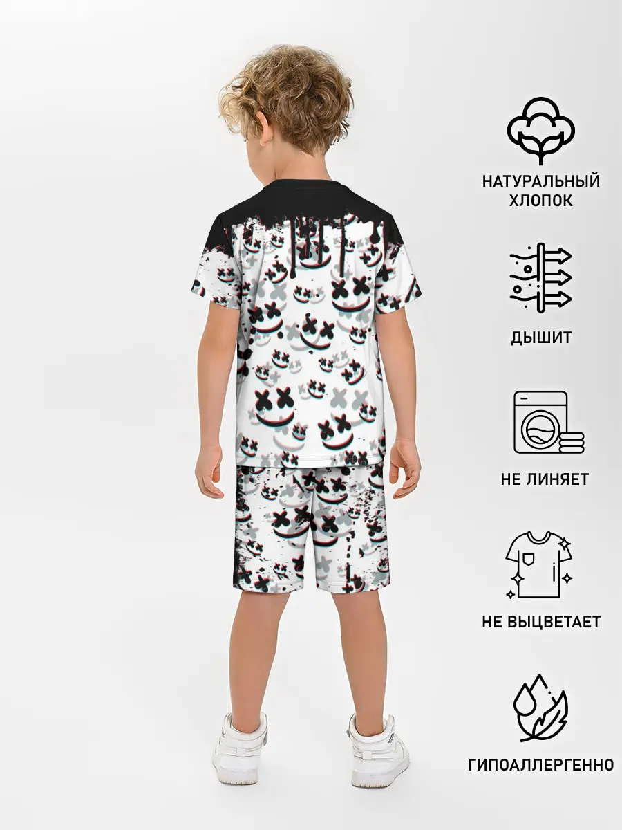 Детская пижама с шортами / MARSHMELLO GLITCH