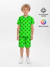 Детская пижама с шортами / звездный фон зеленый