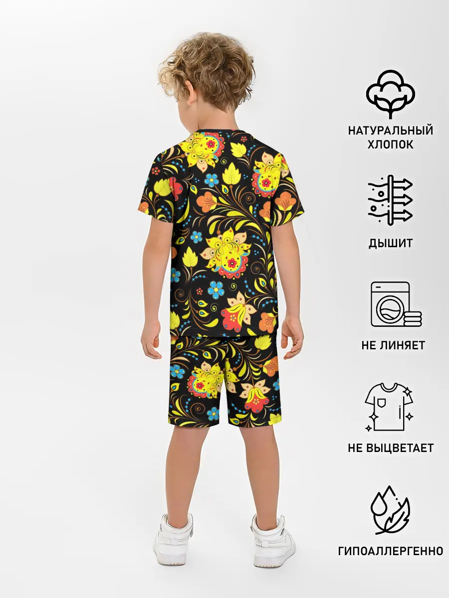 Детская пижама с шортами / РОСПИСЬ УЗОР ХОХЛОМА