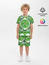 Детская пижама с шортами / Славянский Узор Зеленый