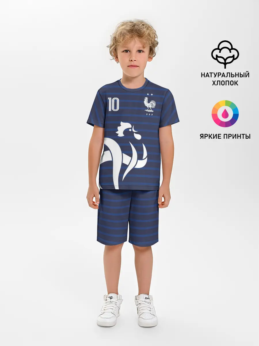 Детская пижама с шортами / Мбаппе в стиле формы Франции