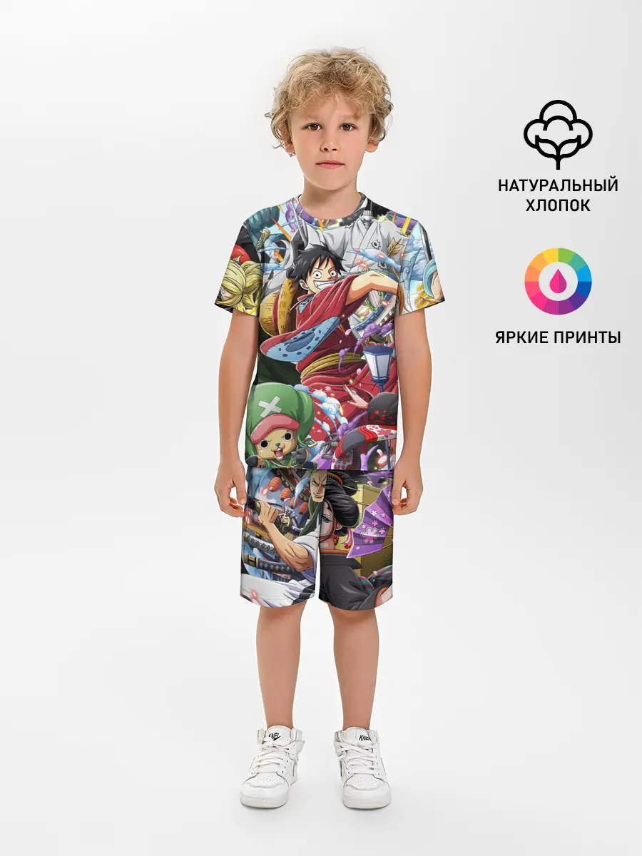 Детская пижама с шортами / One Piece стикербомбинг
