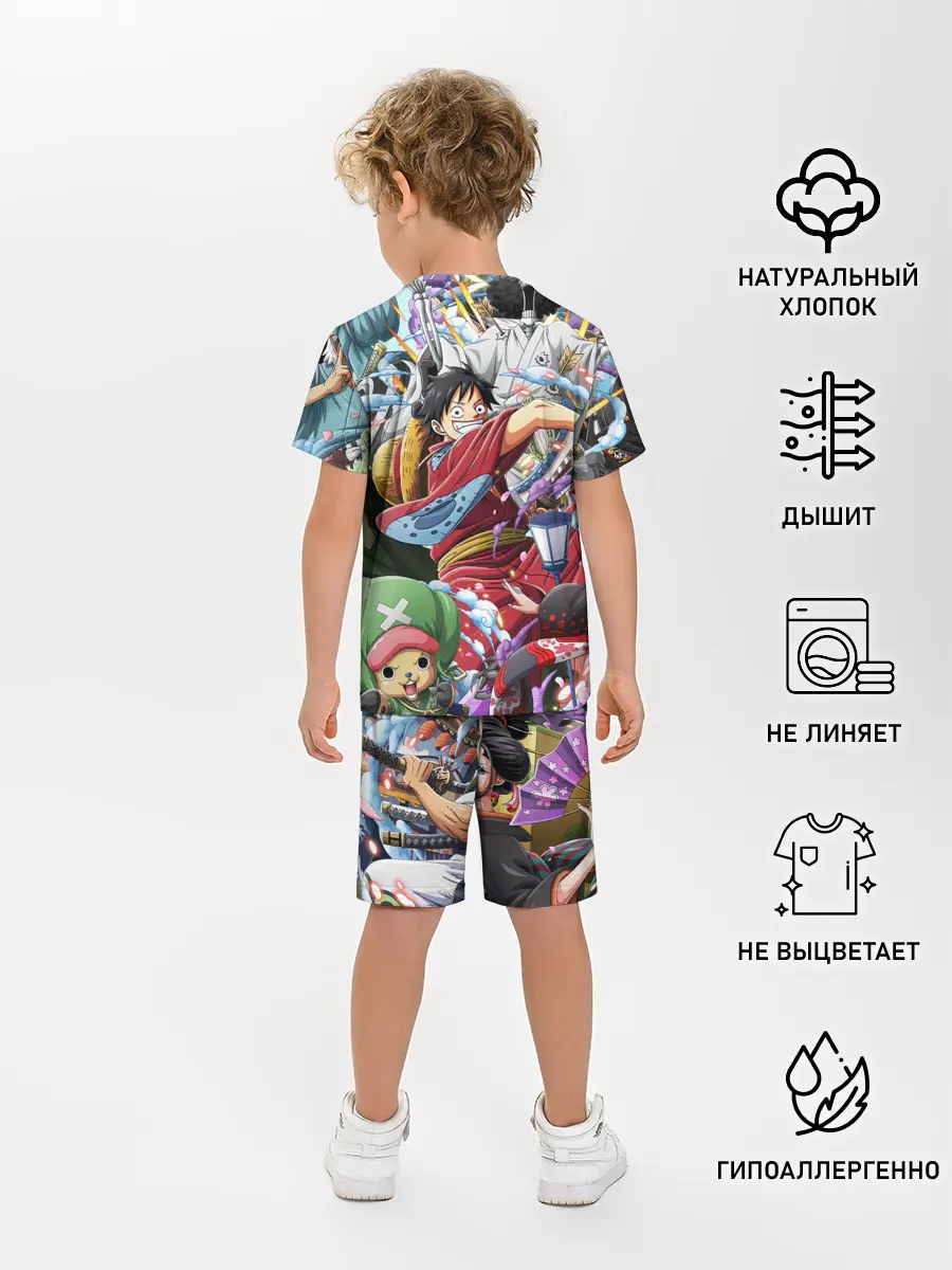 Детская пижама с шортами / One Piece стикербомбинг